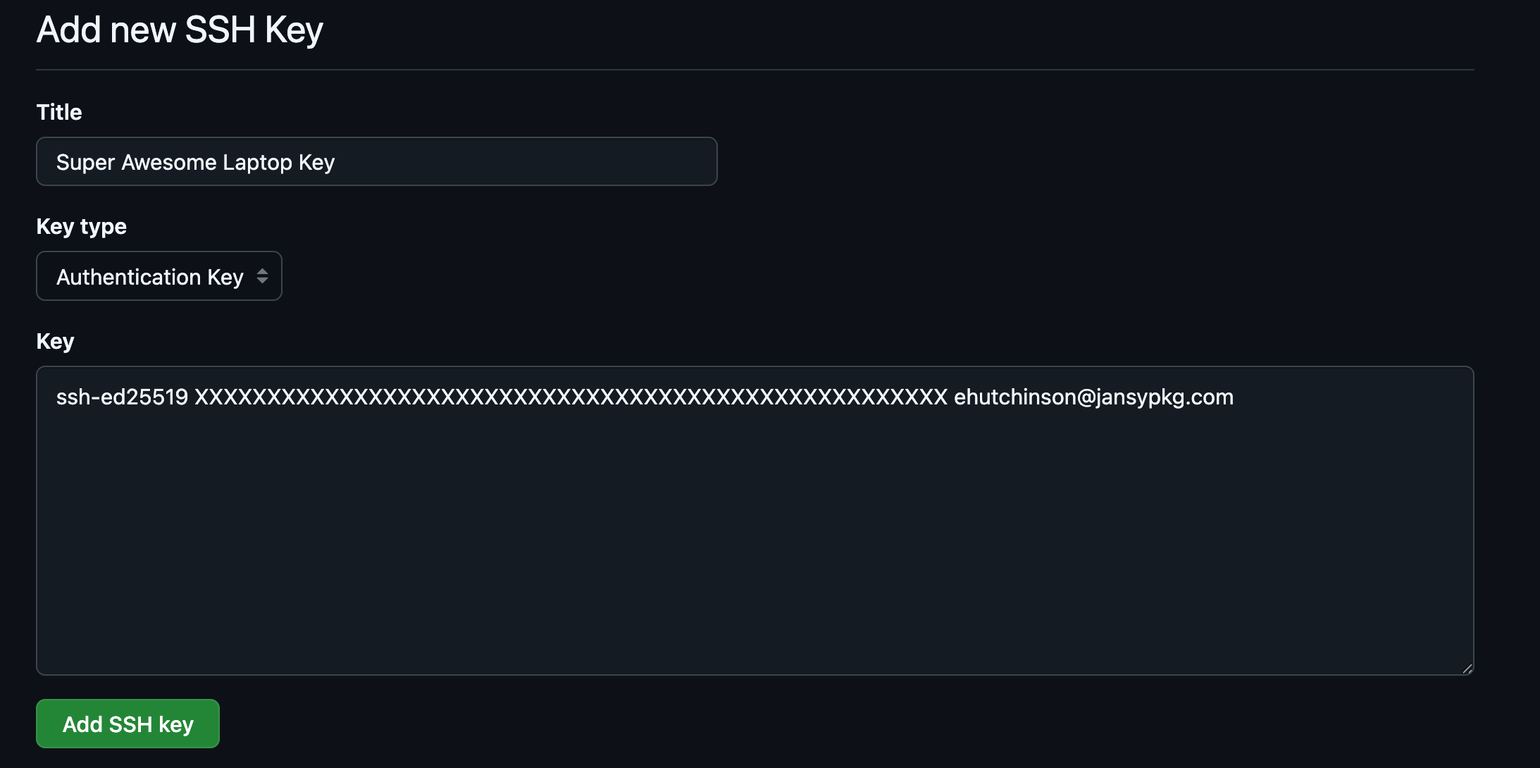 Adding ssh key to github
